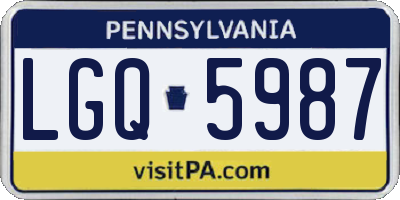 PA license plate LGQ5987