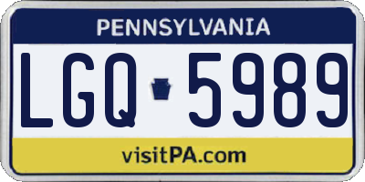 PA license plate LGQ5989