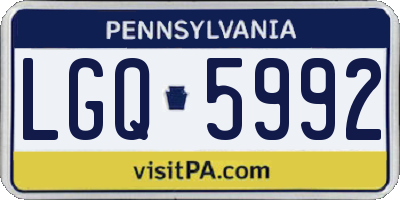 PA license plate LGQ5992