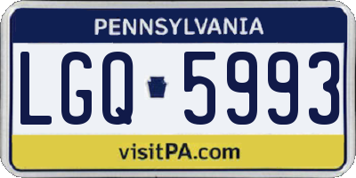 PA license plate LGQ5993