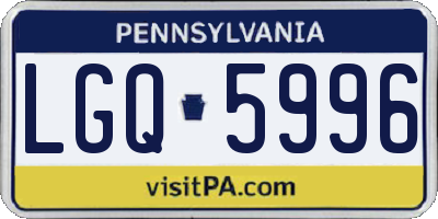 PA license plate LGQ5996