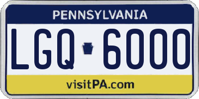 PA license plate LGQ6000