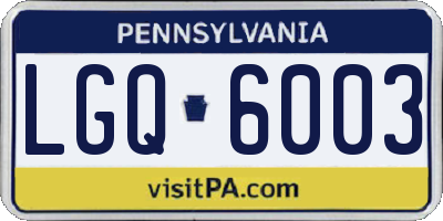 PA license plate LGQ6003