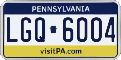 PA license plate LGQ6004