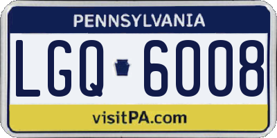 PA license plate LGQ6008