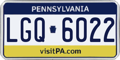 PA license plate LGQ6022