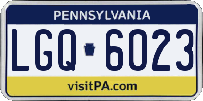 PA license plate LGQ6023