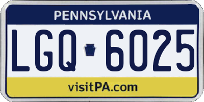 PA license plate LGQ6025