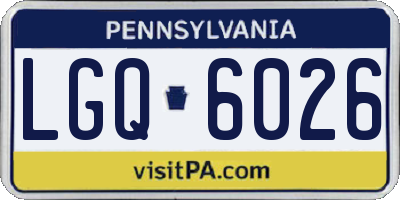 PA license plate LGQ6026