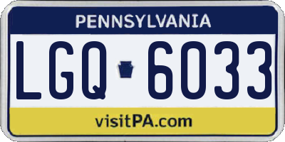 PA license plate LGQ6033