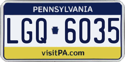 PA license plate LGQ6035