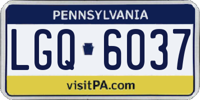 PA license plate LGQ6037