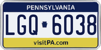 PA license plate LGQ6038