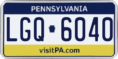 PA license plate LGQ6040