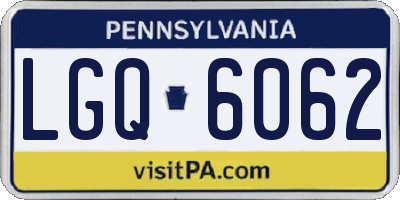 PA license plate LGQ6062