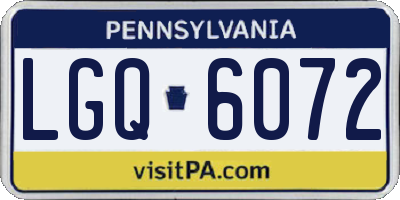 PA license plate LGQ6072