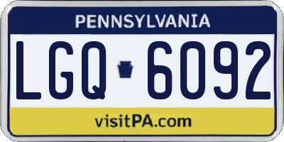 PA license plate LGQ6092
