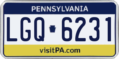 PA license plate LGQ6231