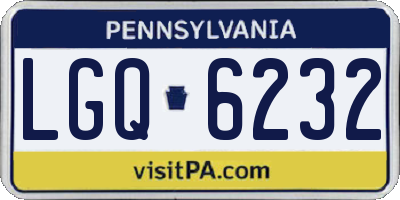 PA license plate LGQ6232
