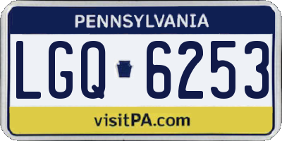 PA license plate LGQ6253