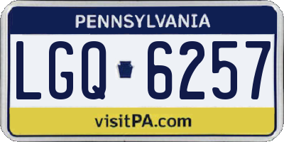 PA license plate LGQ6257