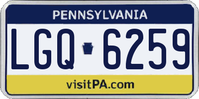 PA license plate LGQ6259