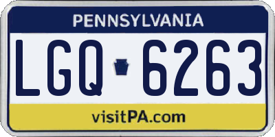PA license plate LGQ6263