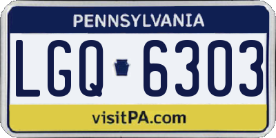 PA license plate LGQ6303