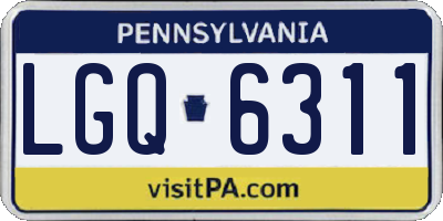 PA license plate LGQ6311