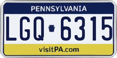PA license plate LGQ6315