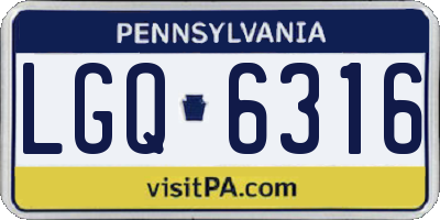 PA license plate LGQ6316