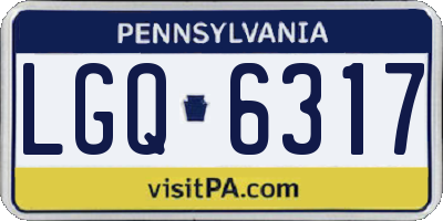 PA license plate LGQ6317