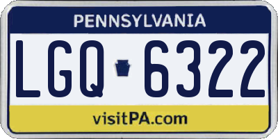 PA license plate LGQ6322