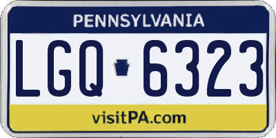 PA license plate LGQ6323