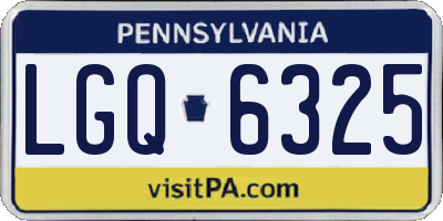 PA license plate LGQ6325