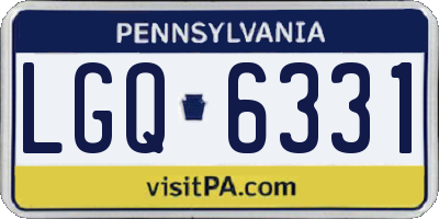 PA license plate LGQ6331