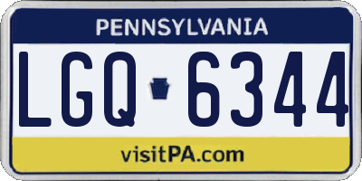 PA license plate LGQ6344