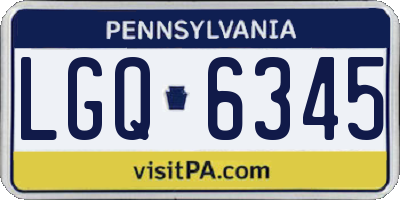 PA license plate LGQ6345