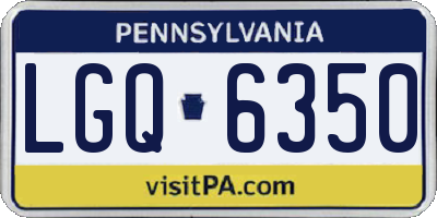 PA license plate LGQ6350