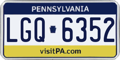 PA license plate LGQ6352