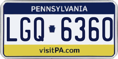 PA license plate LGQ6360