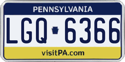 PA license plate LGQ6366
