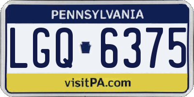 PA license plate LGQ6375