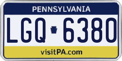 PA license plate LGQ6380