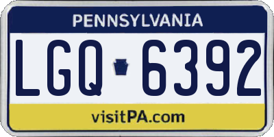 PA license plate LGQ6392