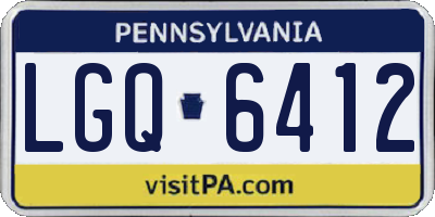 PA license plate LGQ6412