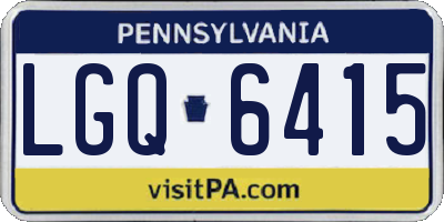 PA license plate LGQ6415