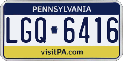 PA license plate LGQ6416