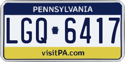 PA license plate LGQ6417