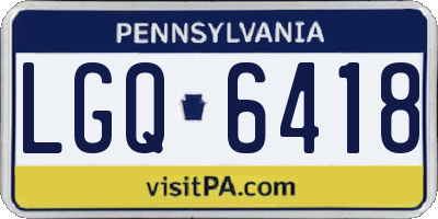 PA license plate LGQ6418